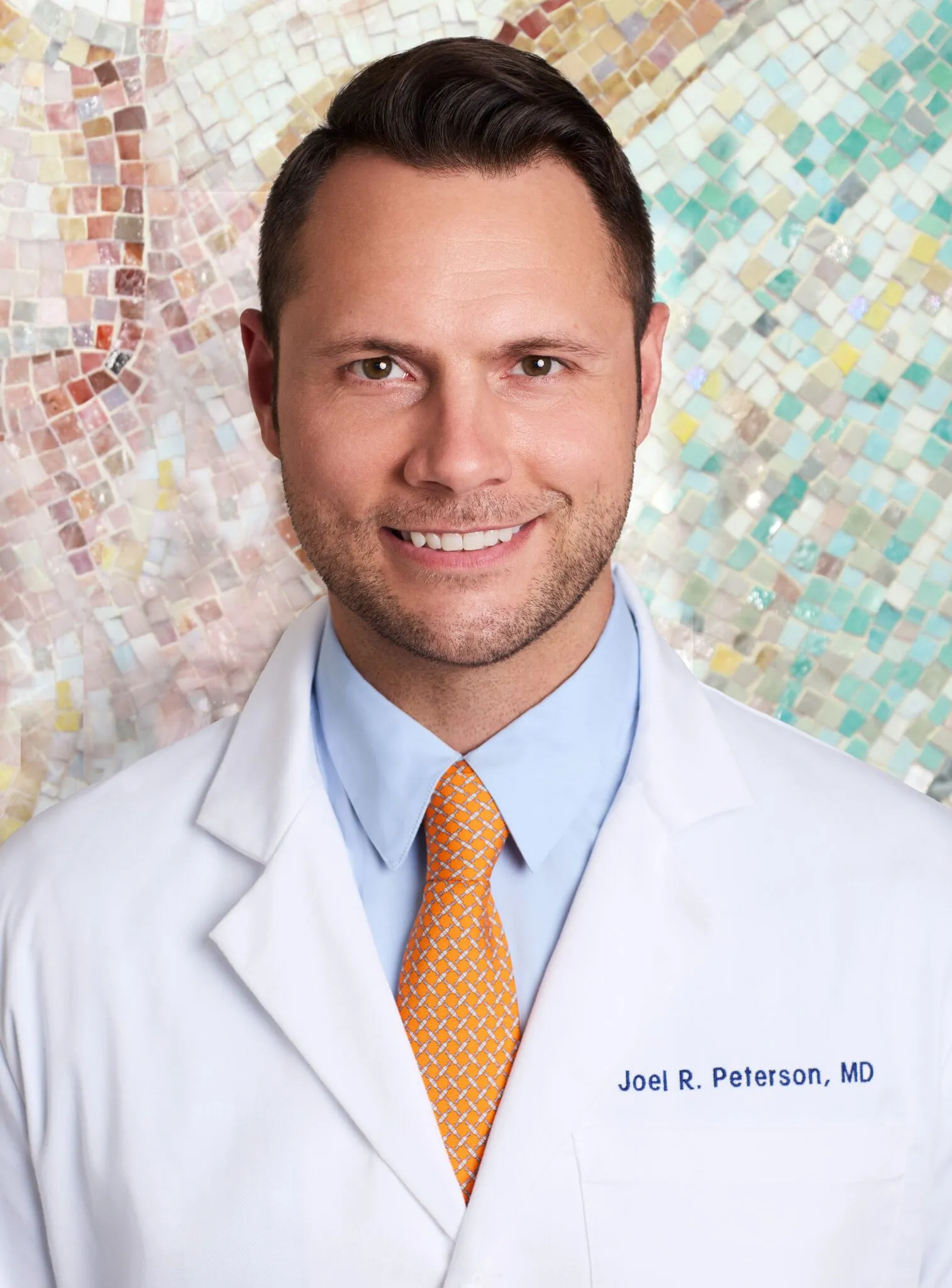 Dr. Peterson in a white coat